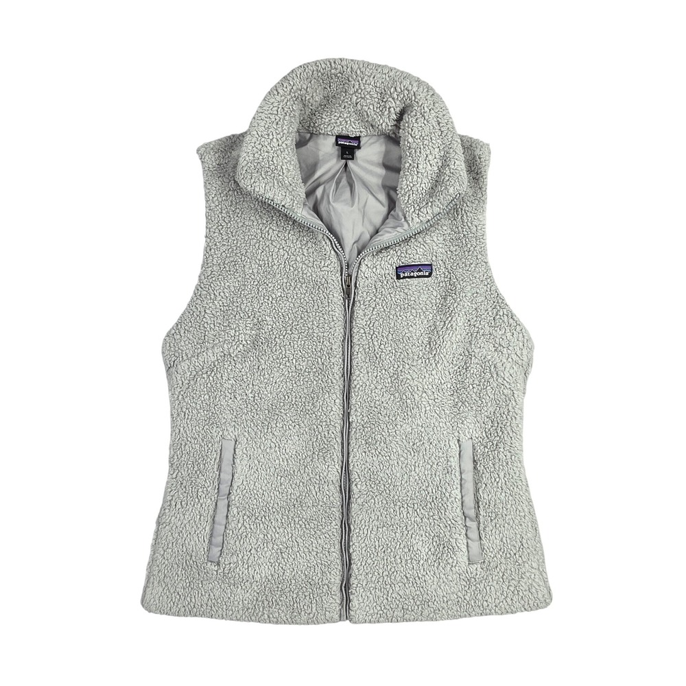 Patagonia Los Gatos Fleece Vest Womens Large Grey Full Zip 25216 High Pile L